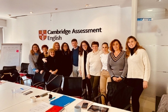 Meeting with other university centre CEMs at the Cambridge Assessment English offices in Madrid